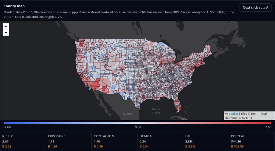 County risk map, Cyber theme